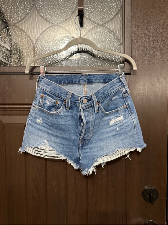 Levi's Pants - Levi's Light Blue Distressed High-Rise Jean Shorts